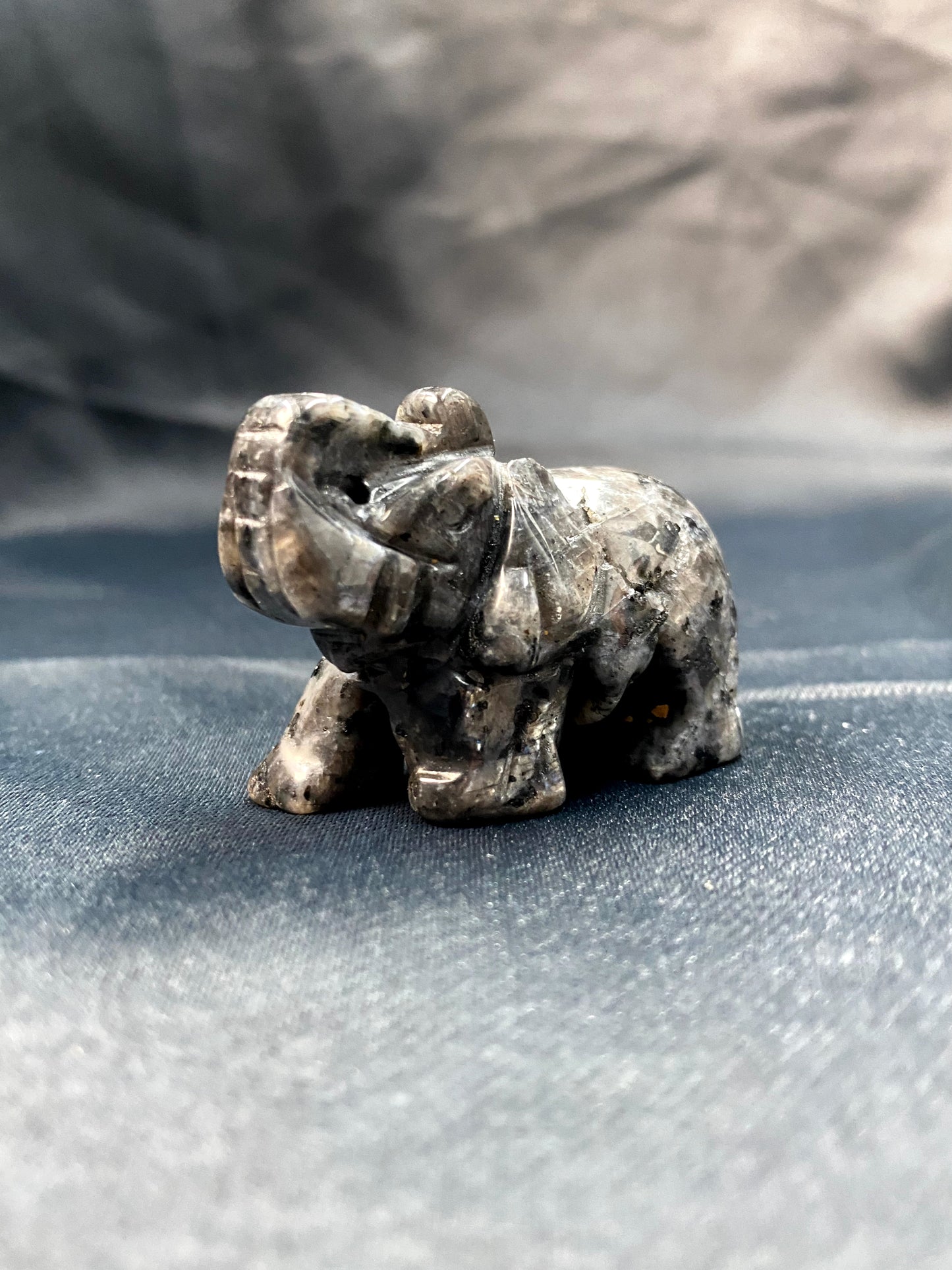 Hand Carved Mixed Gemstone Crystal Elephant Statue 12PCS