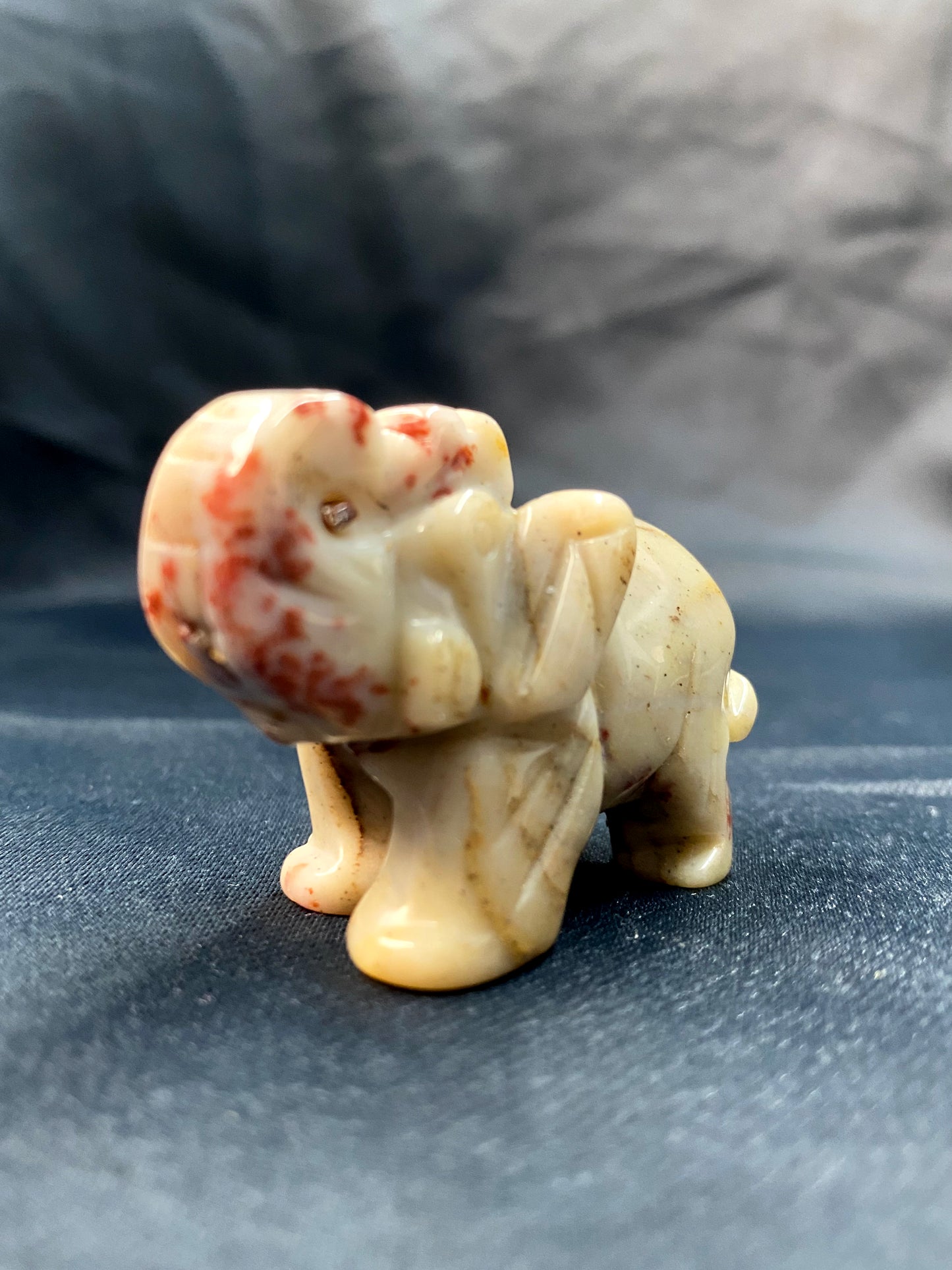 Hand Carved Mixed Gemstone Crystal Elephant Statue 12PCS
