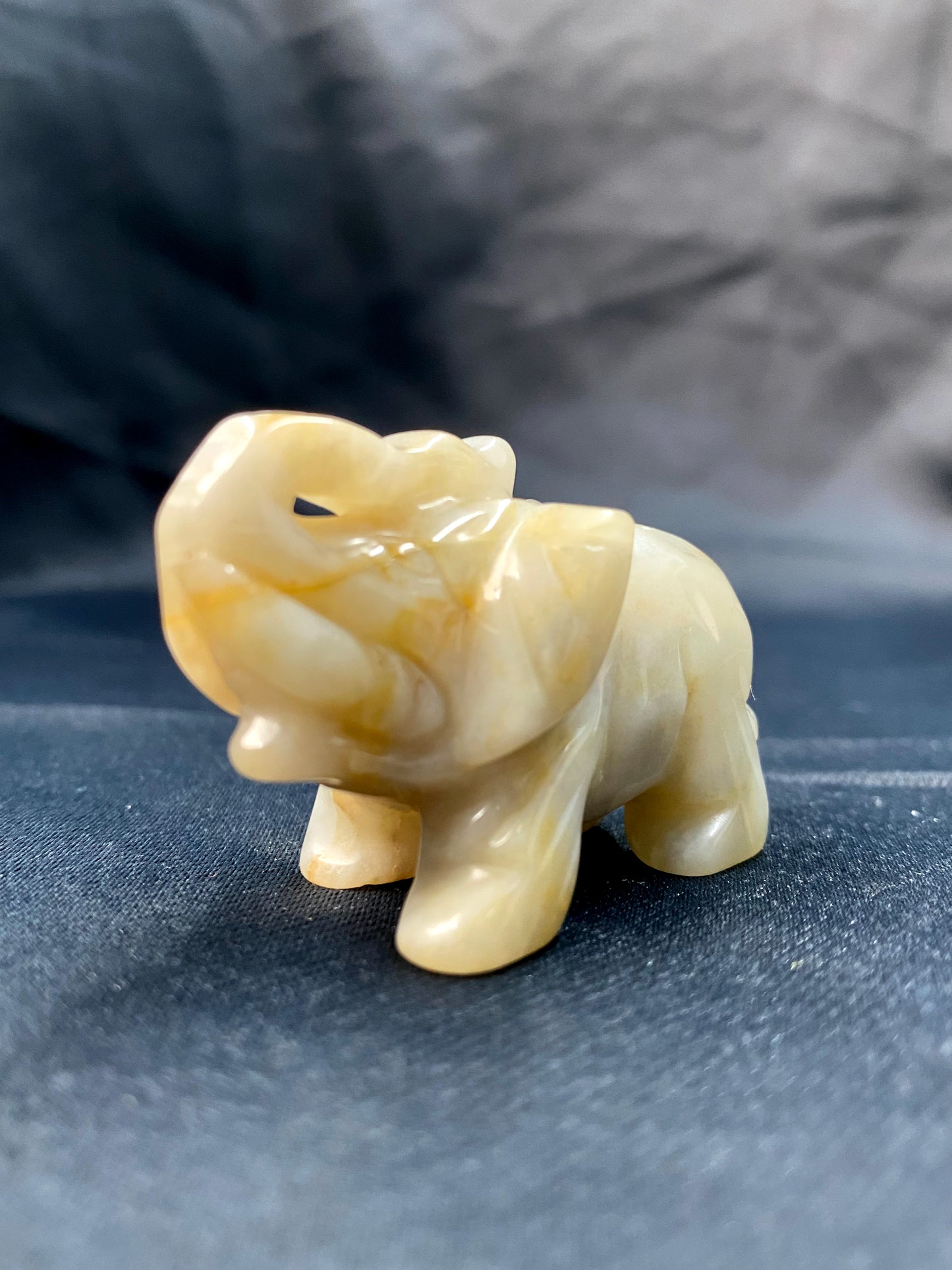 Hand Carved Mixed Gemstone Crystal Elephant Statue 12PCS