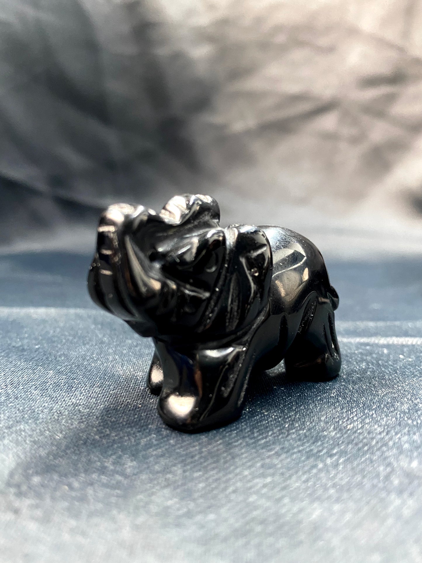Hand Carved Mixed Gemstone Crystal Elephant Statue 12PCS