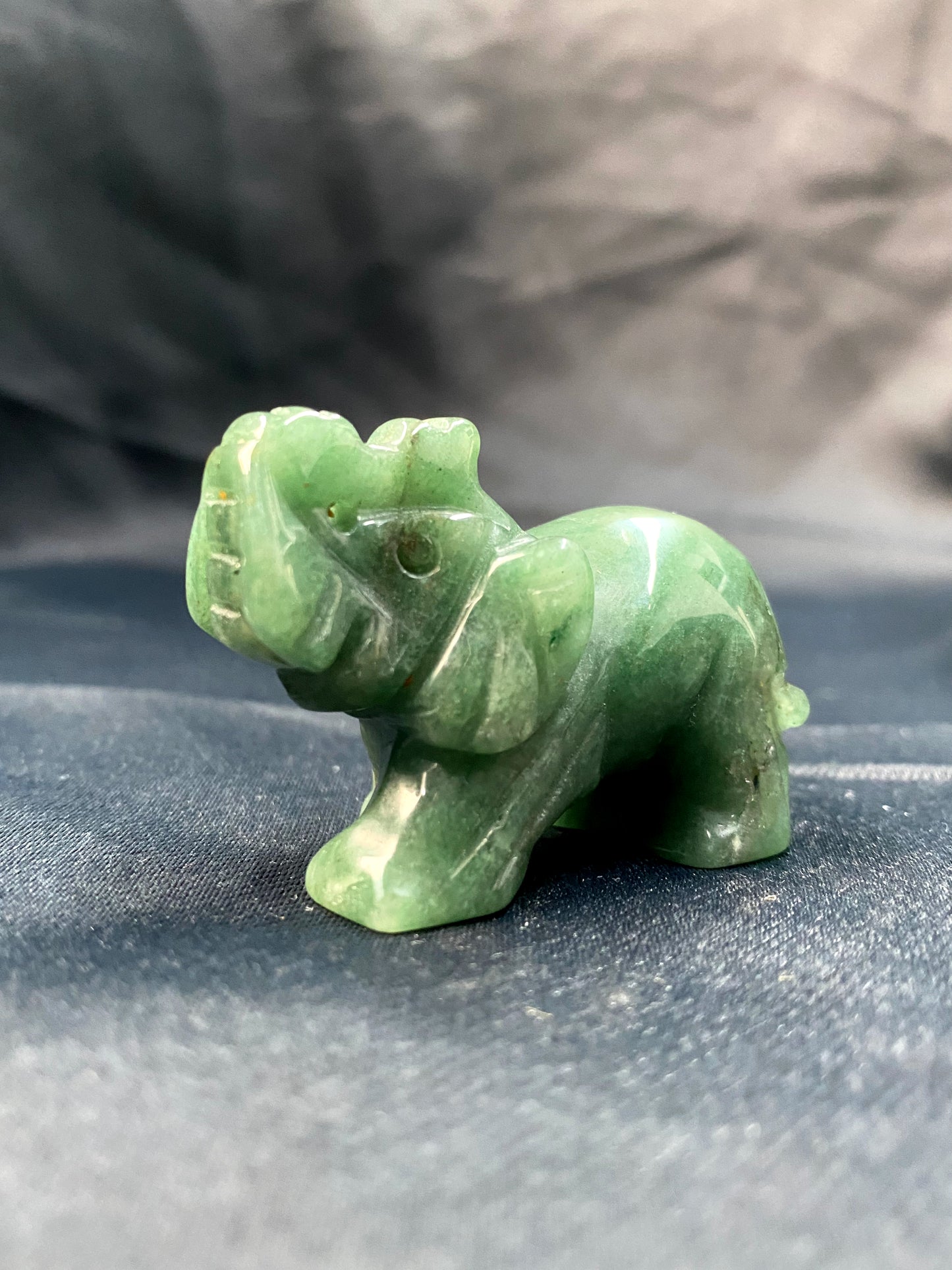 Hand Carved Mixed Gemstone Crystal Elephant Statue 12PCS
